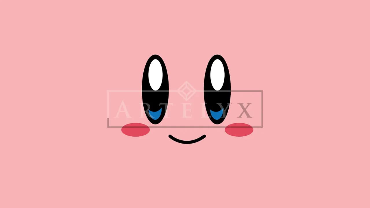 Kirby Smile metal wall art by Artelyx Studios