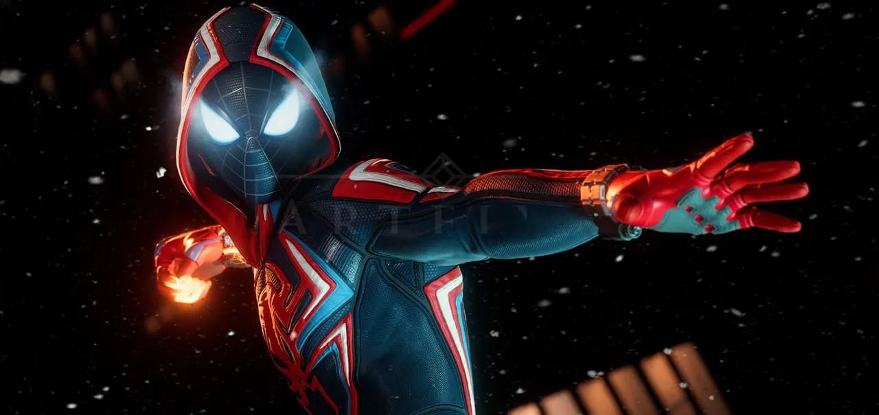 Neon Spider Hero Red Hood Wallpaper metal wall art by Artelyx Studios
