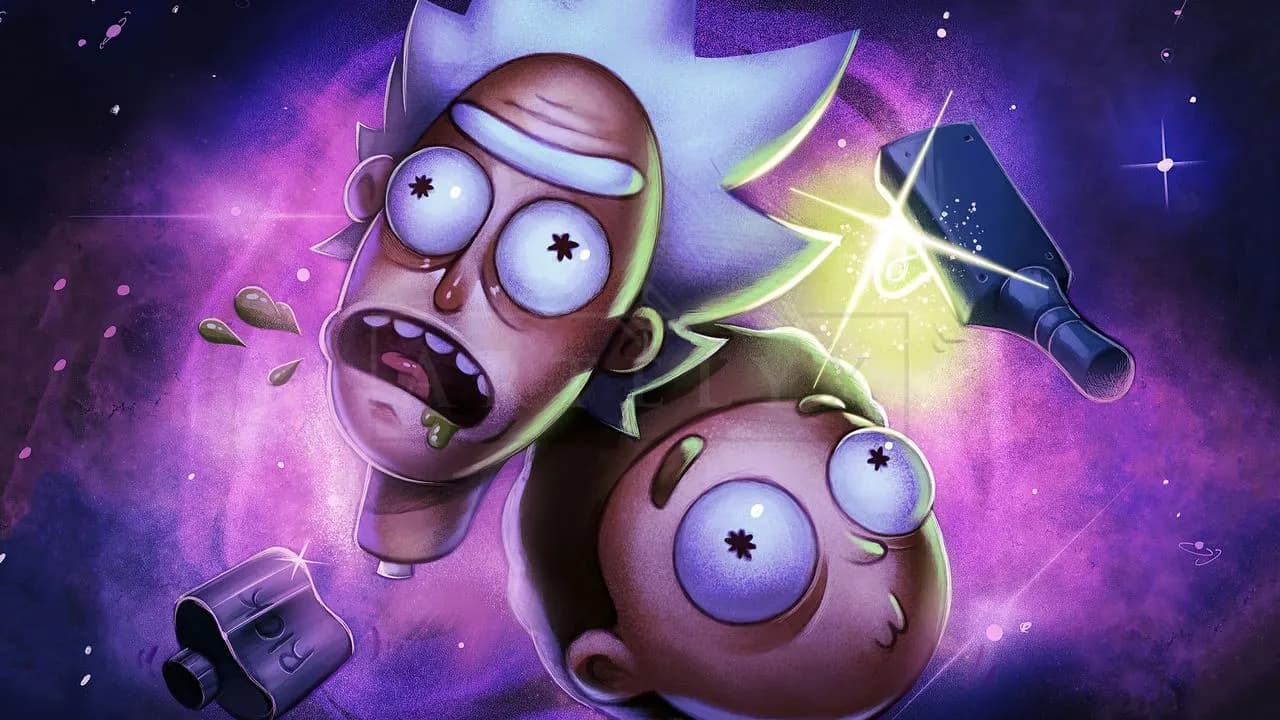 Cosmic Cartoon Portal Art metal wall art by Artelyx Studios