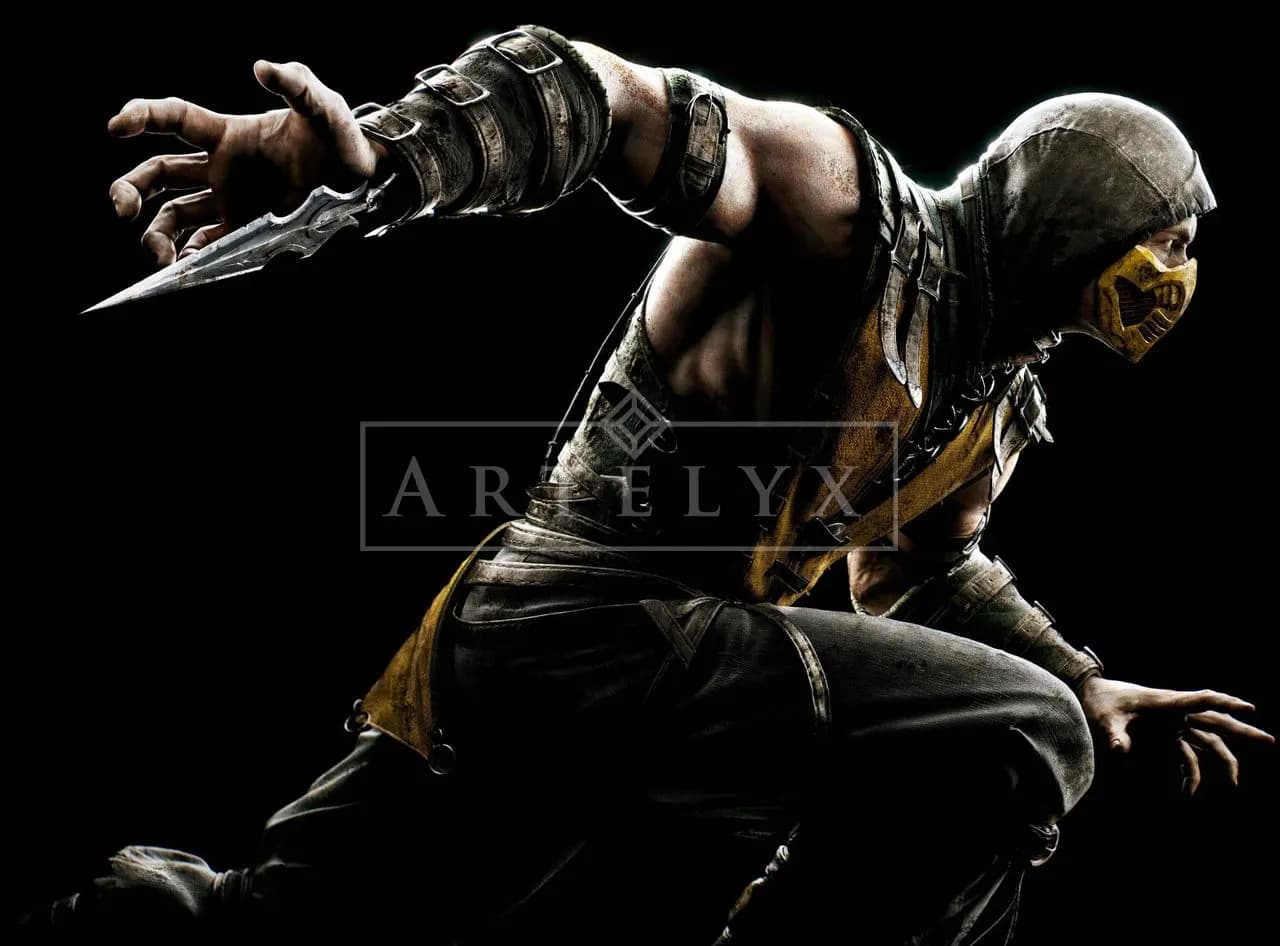 Scorpion Crouched in Shadow metal wall art by Artelyx Studios