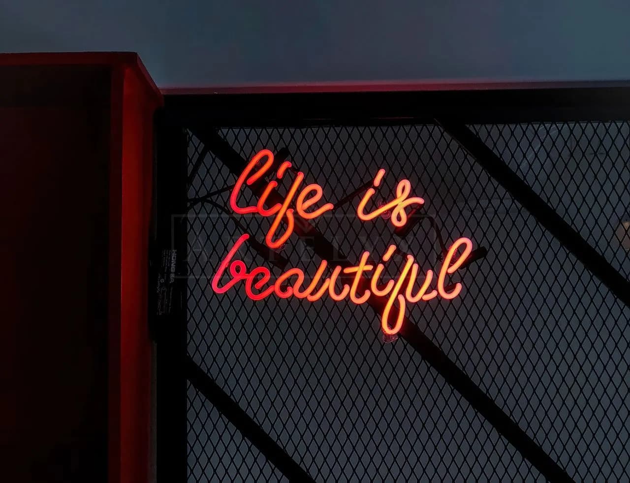 Life Is Beautiful Neon Sign metal wall art by Artelyx Studios