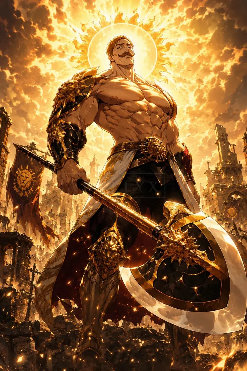 Escanor Sun King metal wall art by Artelyx Studios