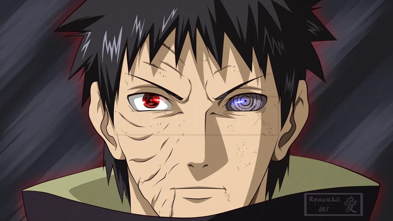 Obito Uchiha Dual-Eye Portrait metal wall art by Artelyx Studios