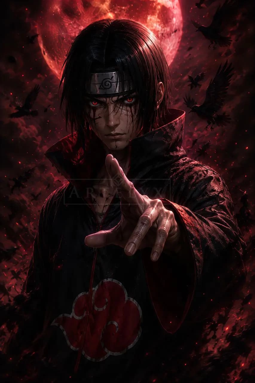 Scarlet Gaze of the Uchiha metal wall art by Artelyx Studios