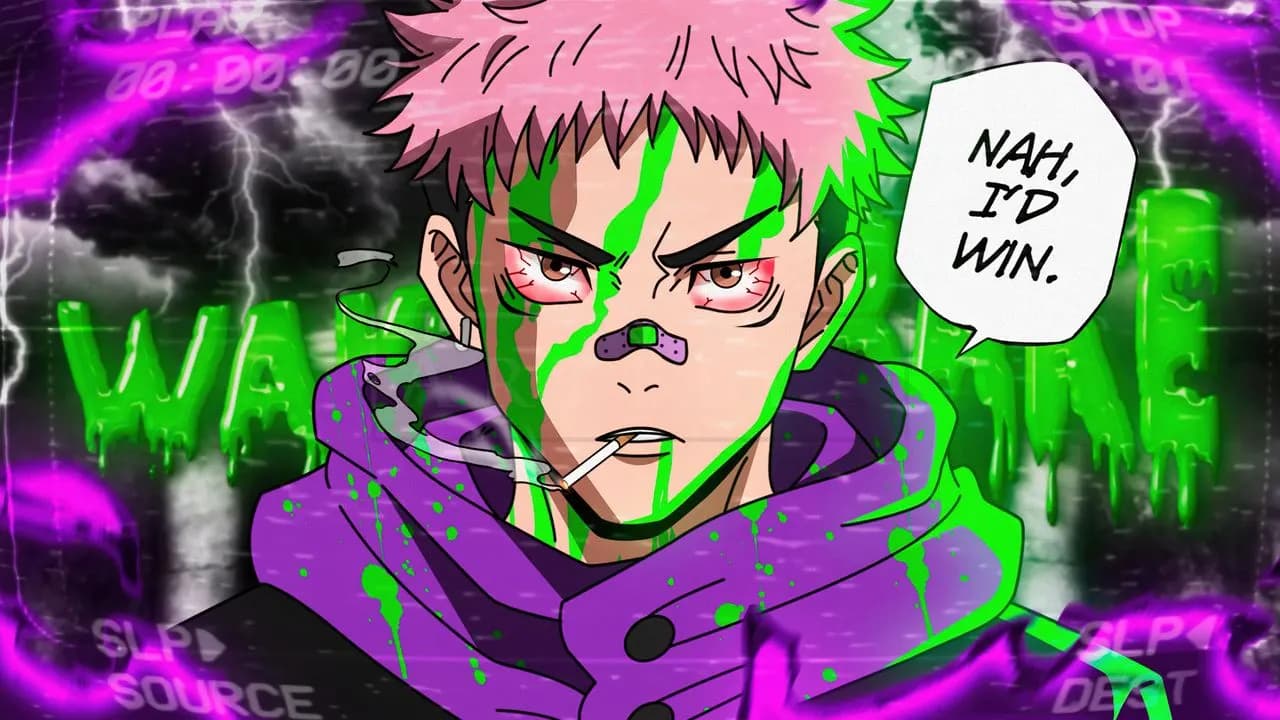 Nah, I’d Win Anime Portrait metal wall art by Artelyx Studios