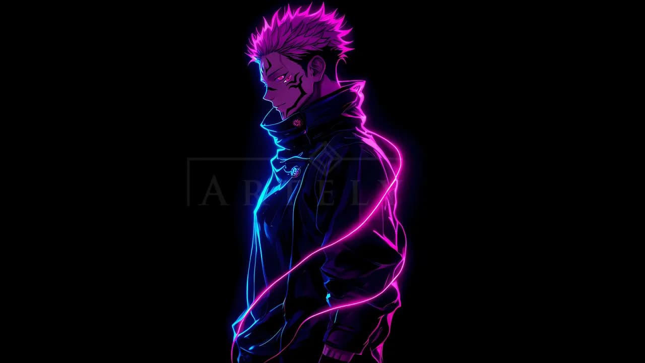 Neon Cursed Aura metal wall art by Artelyx Studios