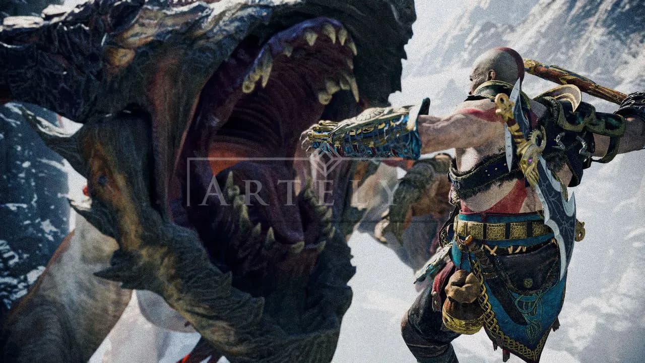 Clash with the Mountain Beast metal wall art by Artelyx Studios