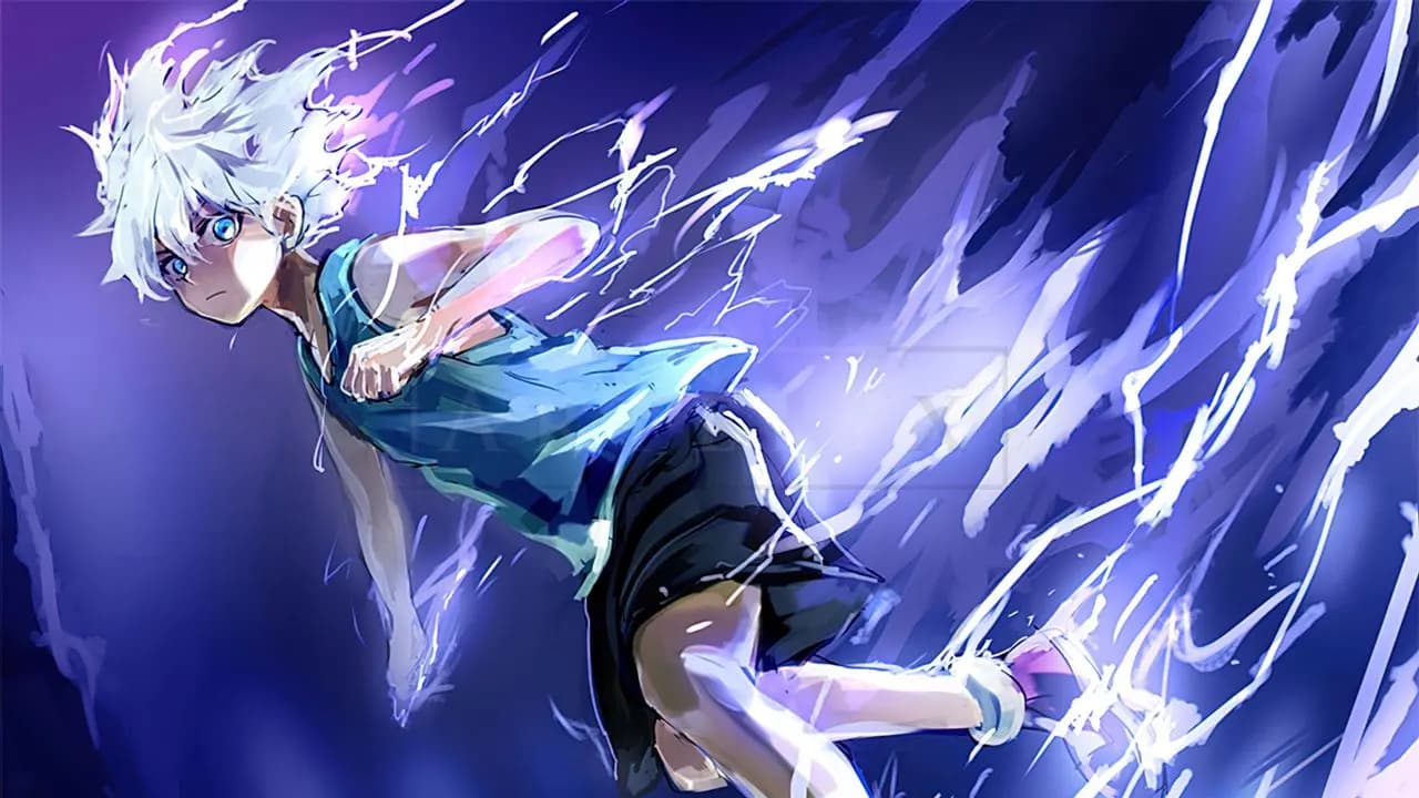 Killua’s Lightning Sprint metal wall art by Artelyx Studios