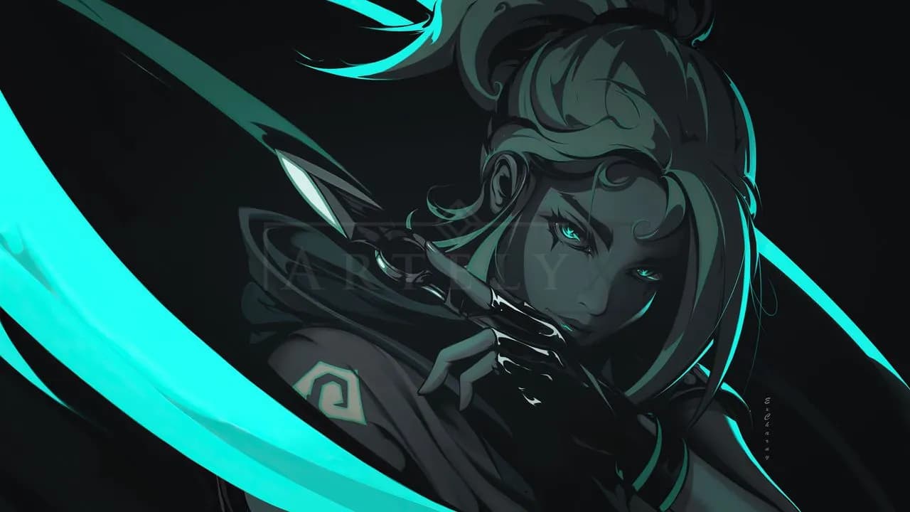 Jett Neon Blade Portrait metal wall art by Artelyx Studios
