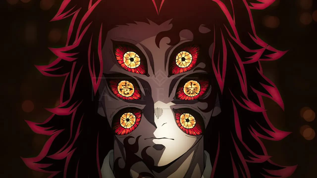 Kokushibo Six-Eyed Demon Portrait metal wall art by Artelyx Studios