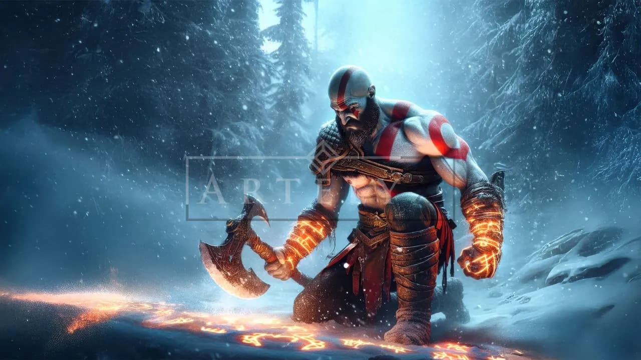 Fire Against the Frozen Wilds metal wall art by Artelyx Studios