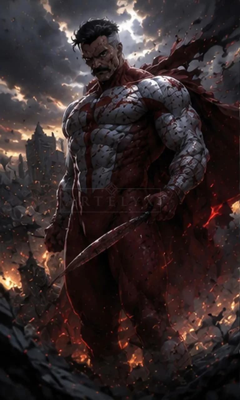 Omni-Man After Battle metal wall art by Artelyx Studios