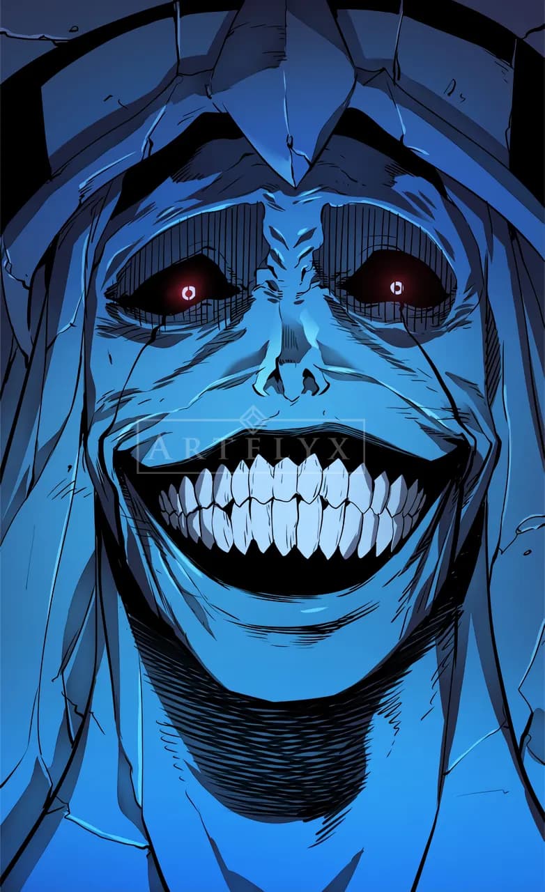 Frozen Grin of the Abyss metal wall art by Artelyx Studios