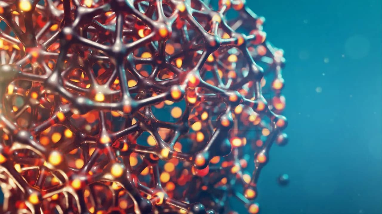 Glowing Molecular Network Abstract metal wall art by Artelyx Studios