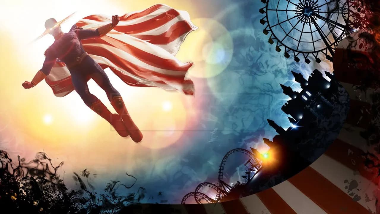 Flag-Caped Hero Silhouette metal wall art by Artelyx Studios