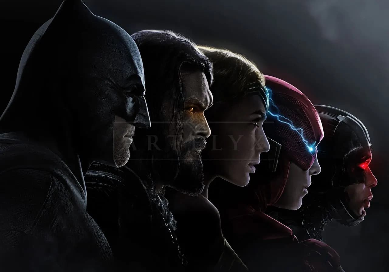 Justice League Profiles metal wall art by Artelyx Studios