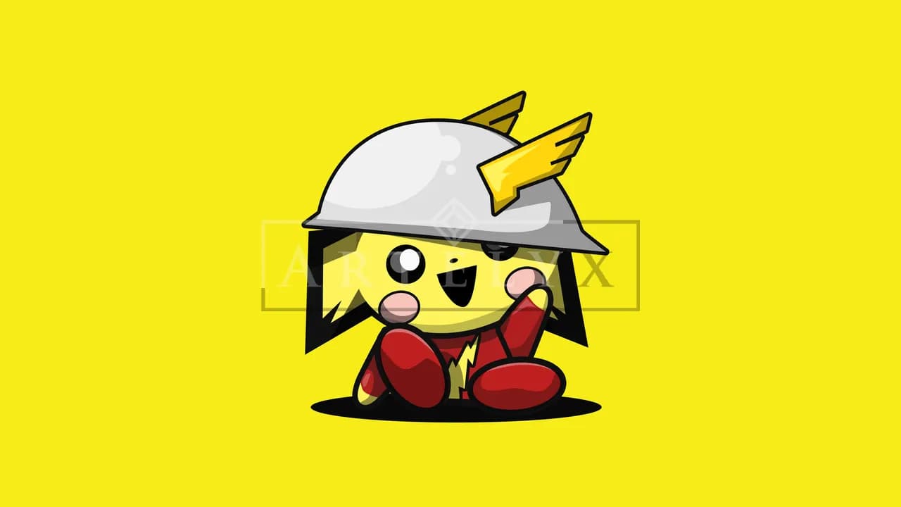 Pikachu in a Winged Helmet metal wall art by Artelyx Studios