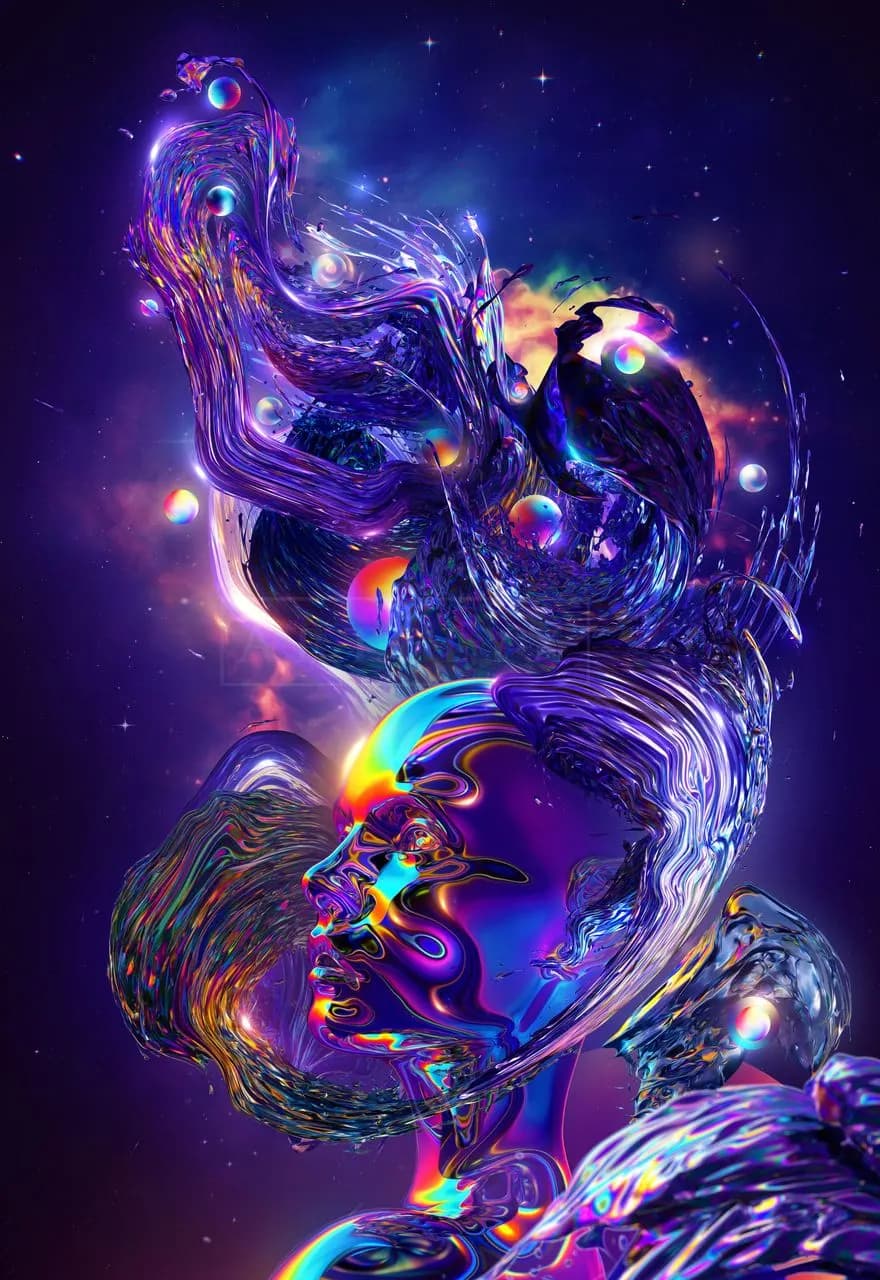 Cosmic Psyche metal wall art by Artelyx Studios