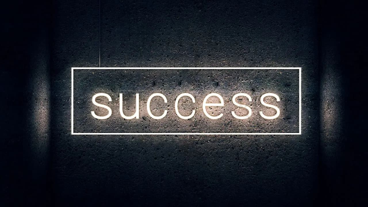 Success Neon Sign on Dark Wall metal wall art by Artelyx Studios