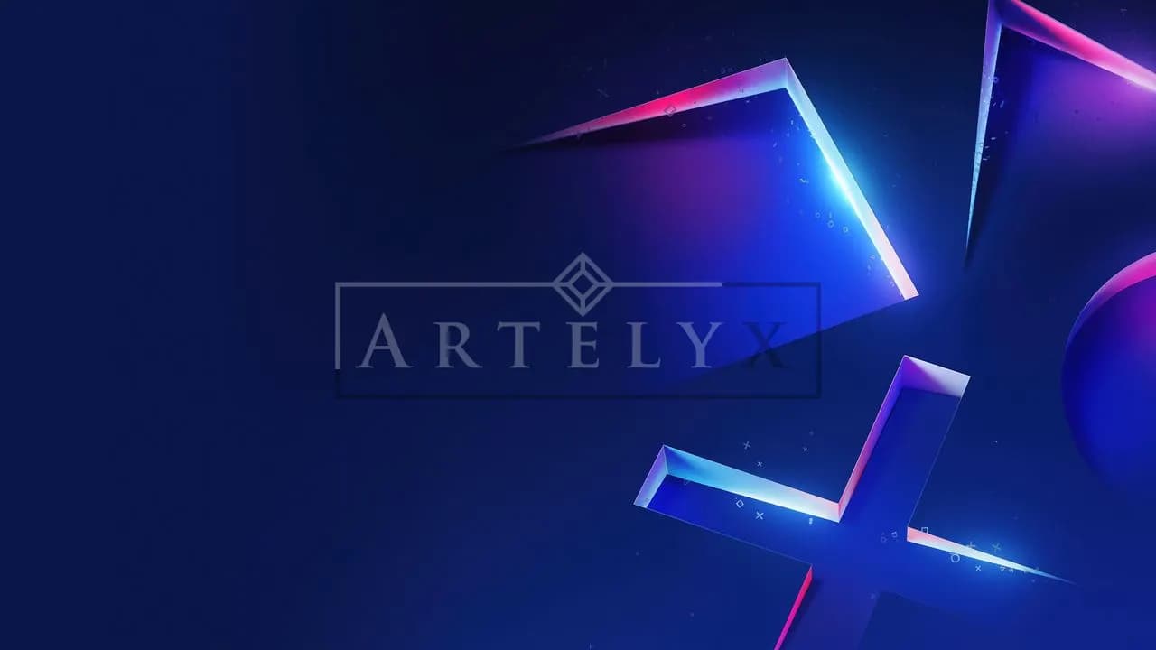 Blue Neon Console Symbol metal wall art by Artelyx Studios