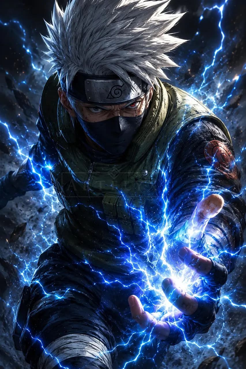 Kakashi Hatake: Thunder Palm metal wall art by Artelyx Studios