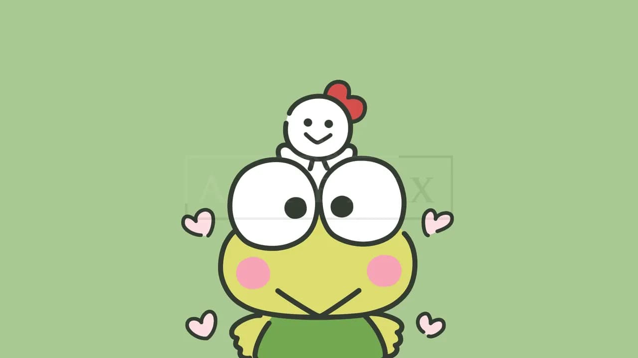 Keroppi: Little Friend, Big Smile metal wall art by Artelyx Studios