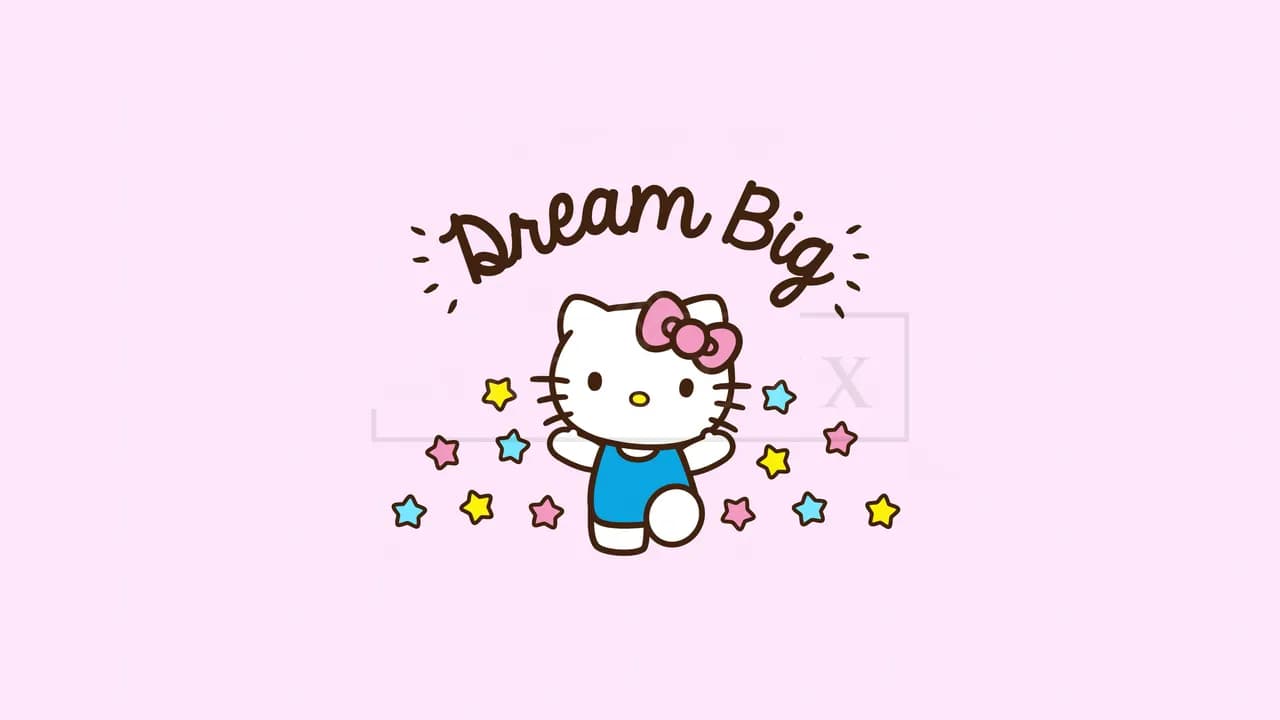 Dream Big Hello Kitty metal wall art by Artelyx Studios