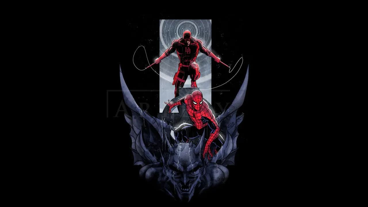 Daredevil and Spider-Man: City Vigilantes metal wall art by Artelyx Studios