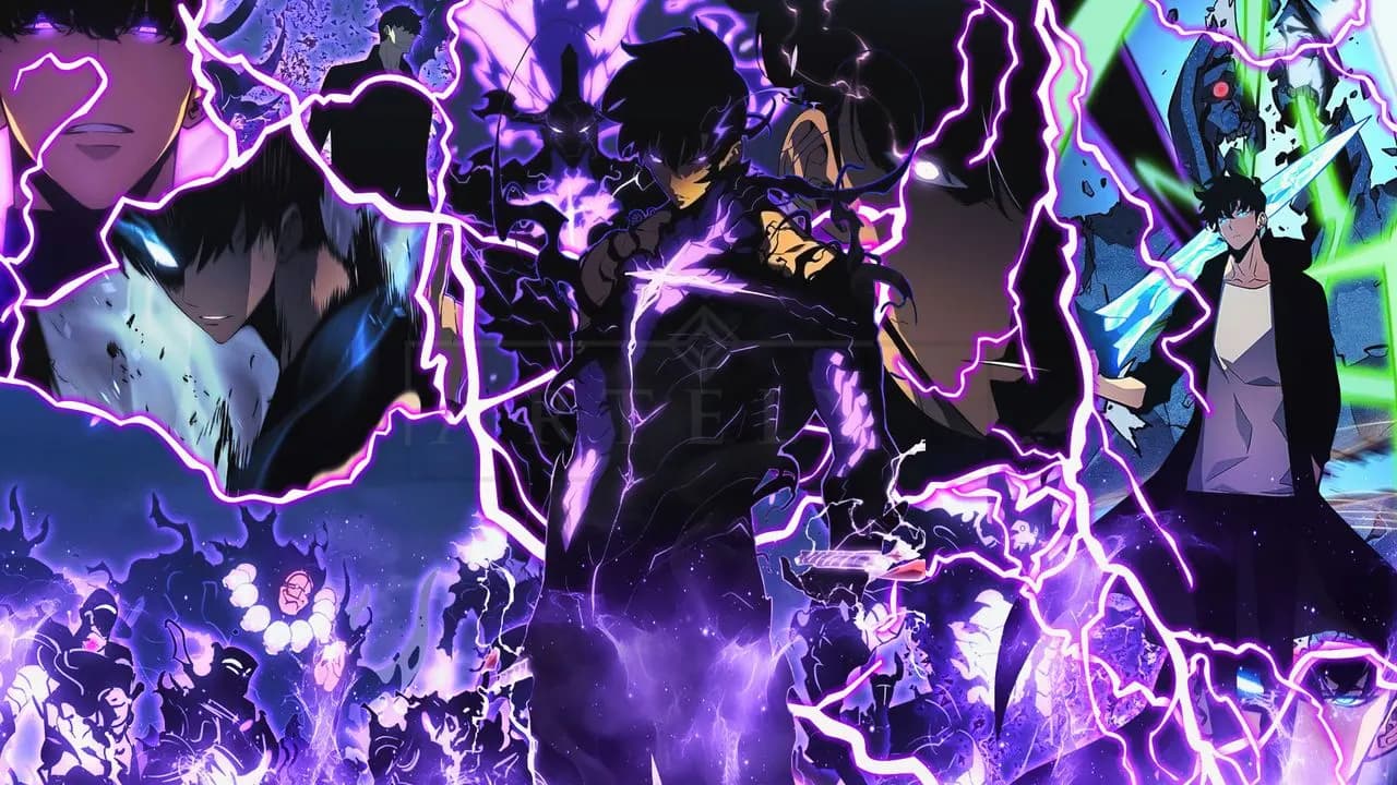 Purple Lightning Anime Warrior Collage metal wall art by Artelyx Studios