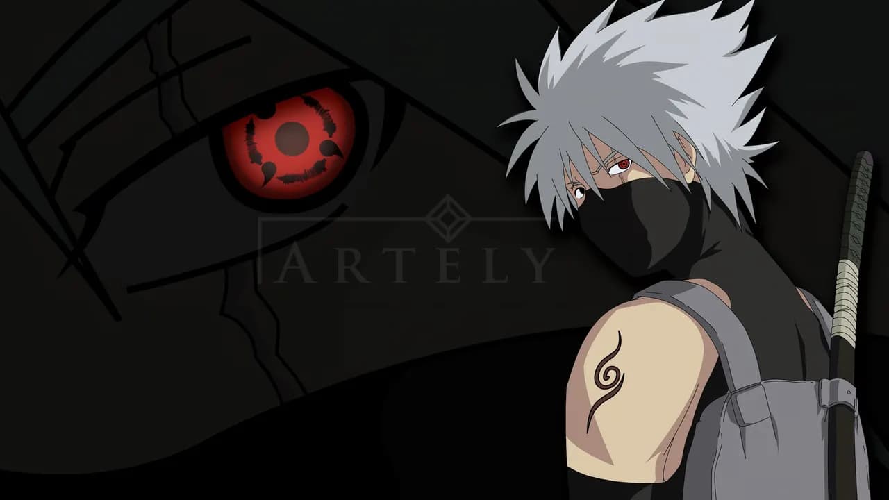 Kakashi Hatake Sharingan Shadow metal wall art by Artelyx Studios