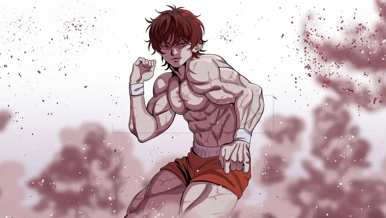Baki Hanma Fighting Pose metal wall art by Artelyx Studios