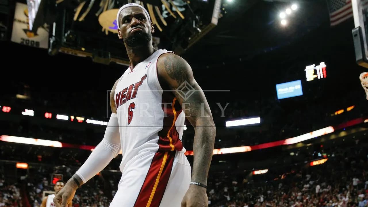lebron in miami metal wall art by Artelyx Studios