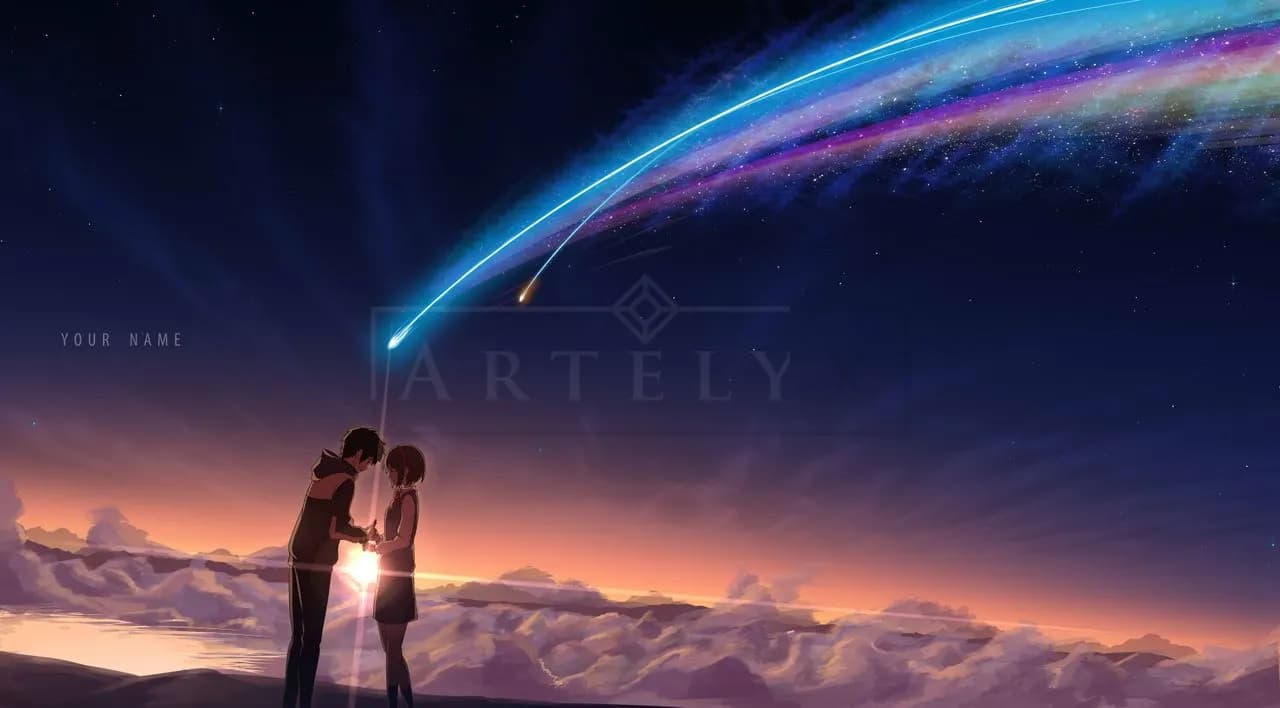 Your Name Meteor Sky Scene metal wall art by Artelyx Studios