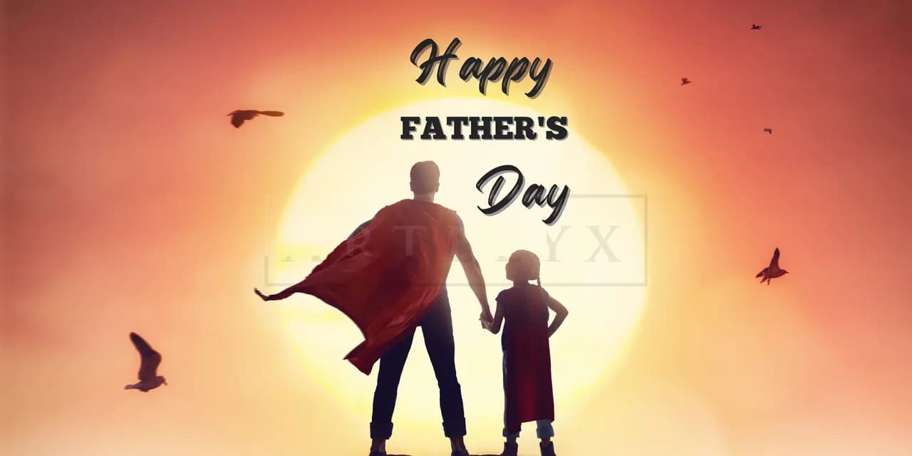 Happy Father’s Day Hero Silhouette metal wall art by Artelyx Studios