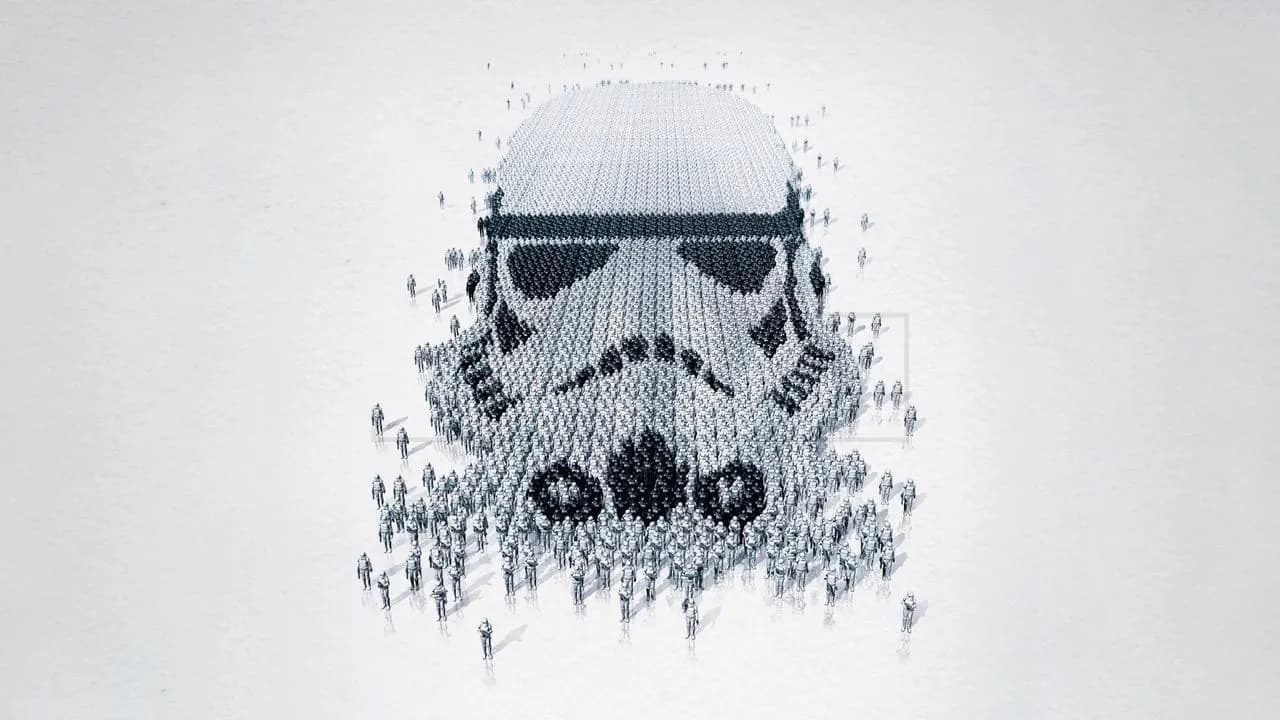 Crowd Helmet Illusion metal wall art by Artelyx Studios