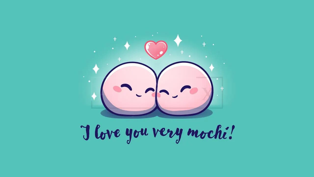 I Love You Very Mochi metal wall art by Artelyx Studios
