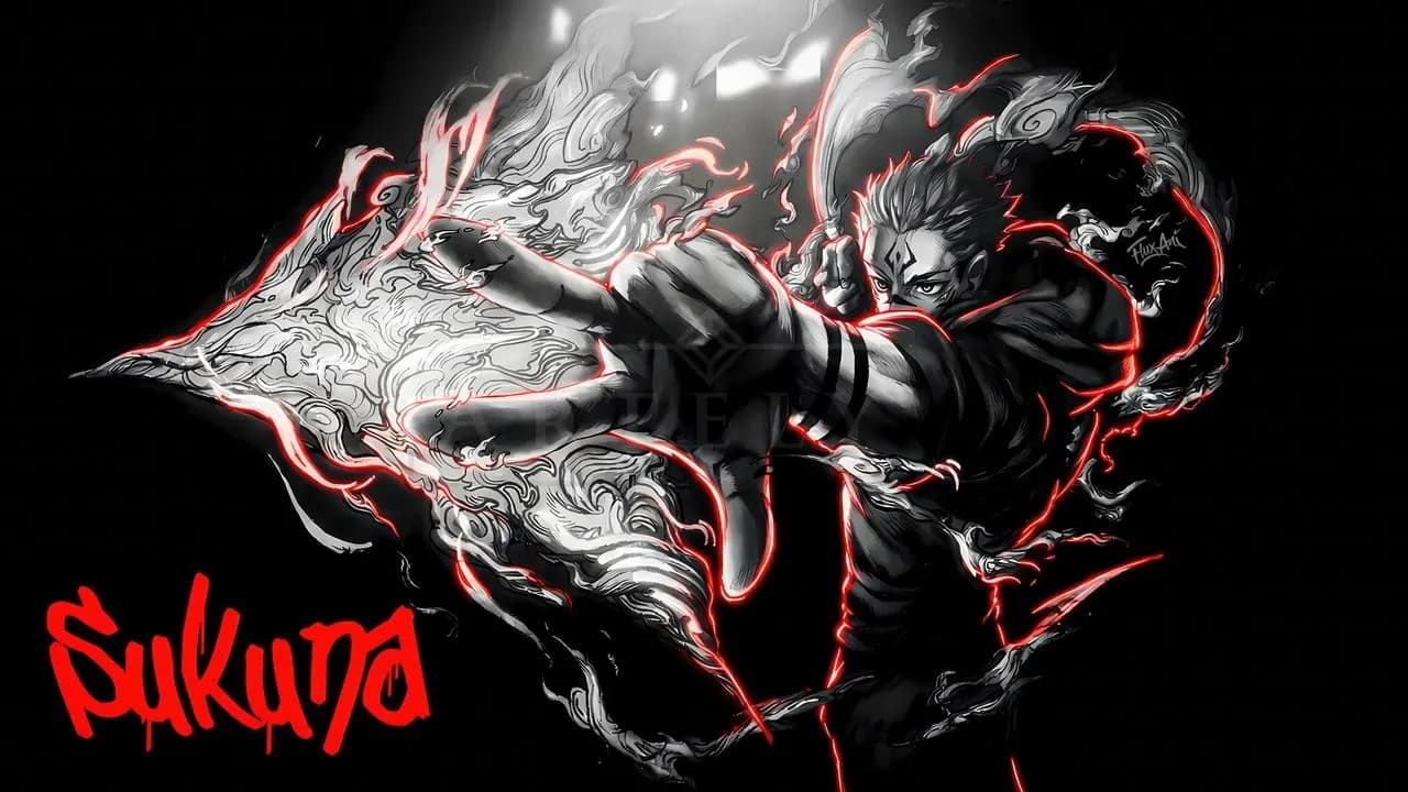 Sukuna: Crimson Dominion metal wall art by Artelyx Studios