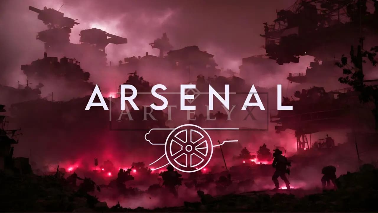 Arsenal Rising Through Chaos metal wall art by Artelyx Studios