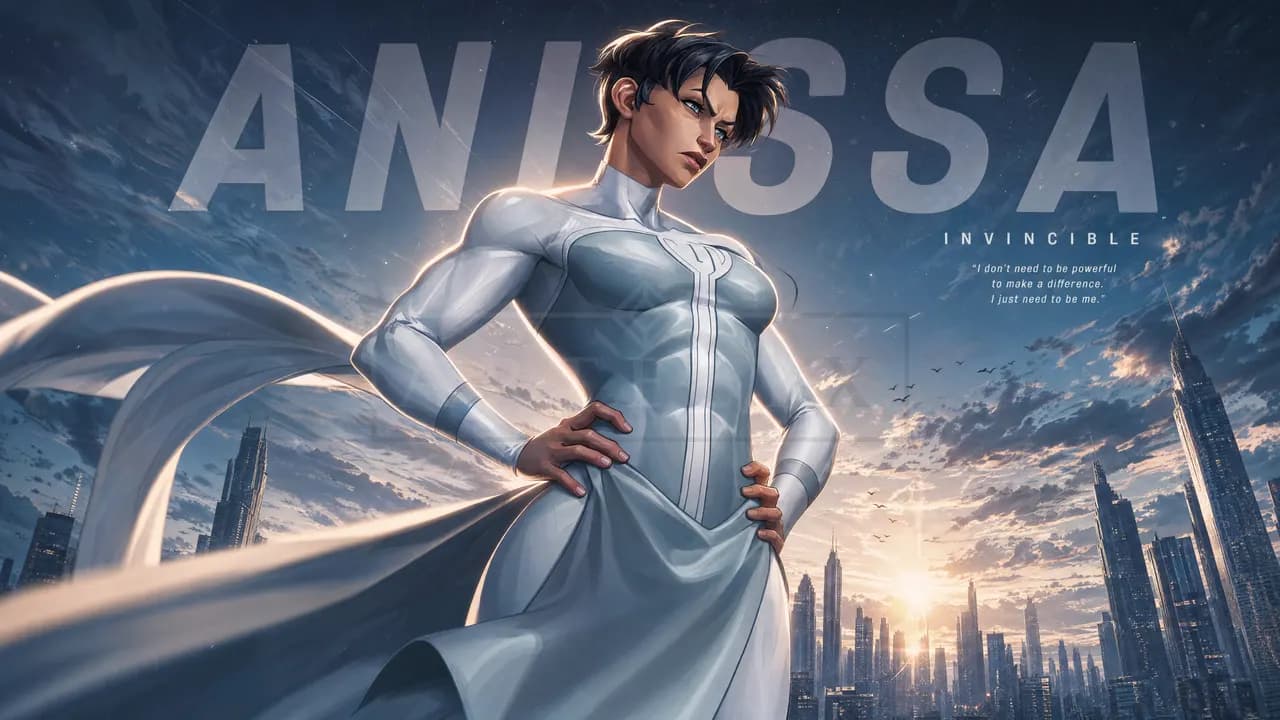 Anissa Invincible Poster Art metal wall art by Artelyx Studios