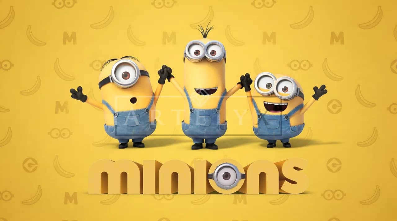 Minions Yellow Group Poster metal wall art by Artelyx Studios