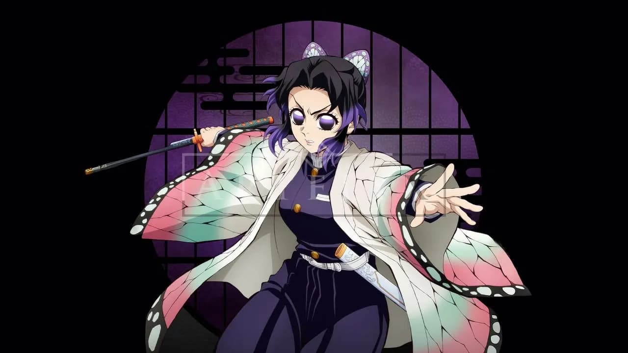 Shinobu Kocho Battle Stance metal wall art by Artelyx Studios