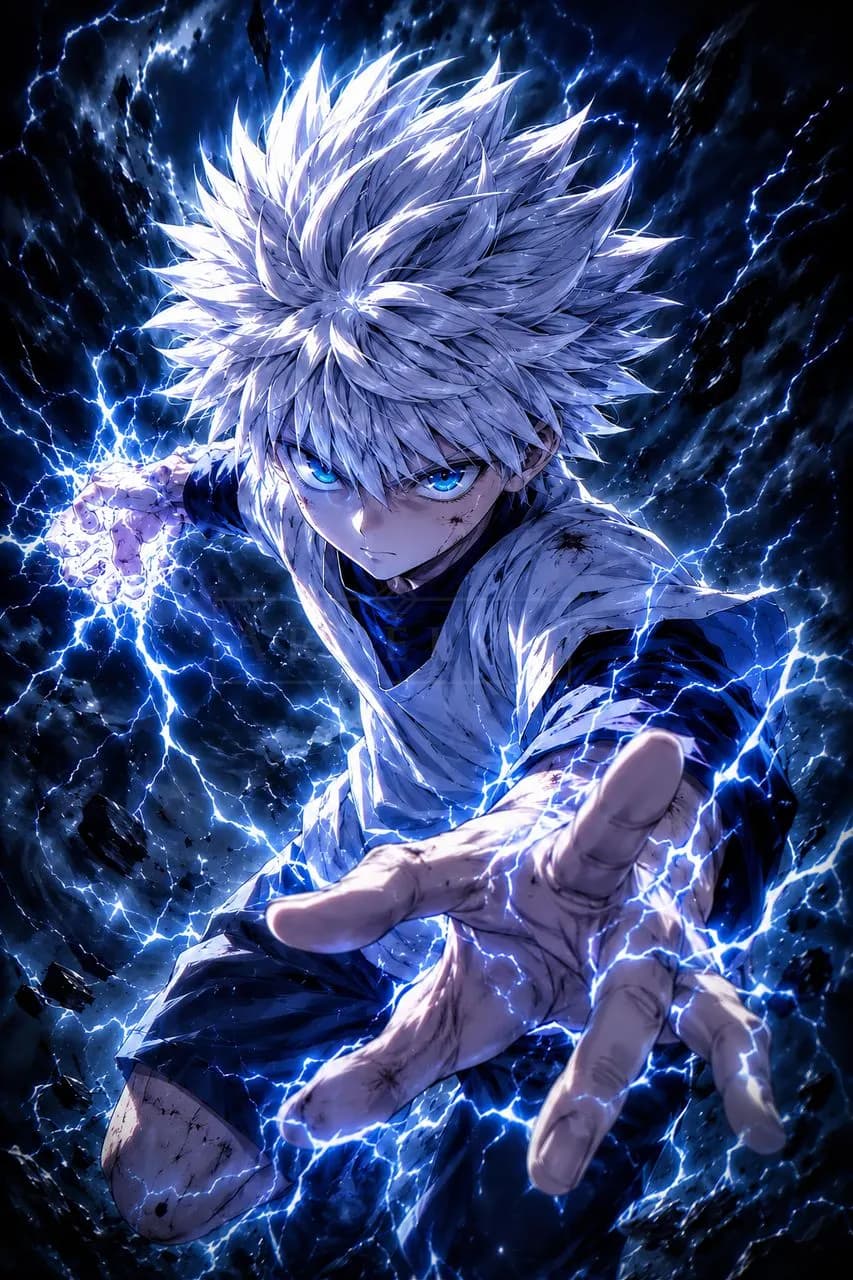 Killua Thunder Reach metal wall art by Artelyx Studios