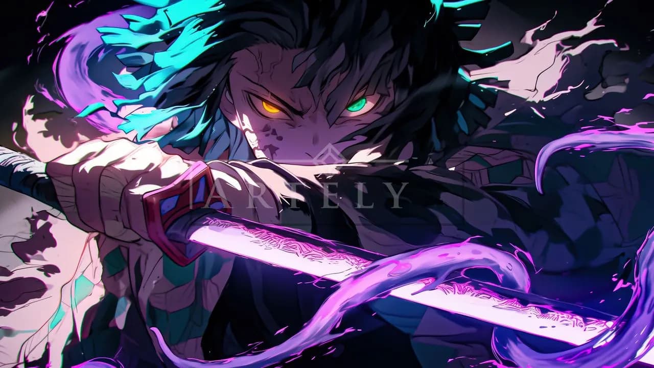 Neon Demon Blade Close-Up metal wall art by Artelyx Studios