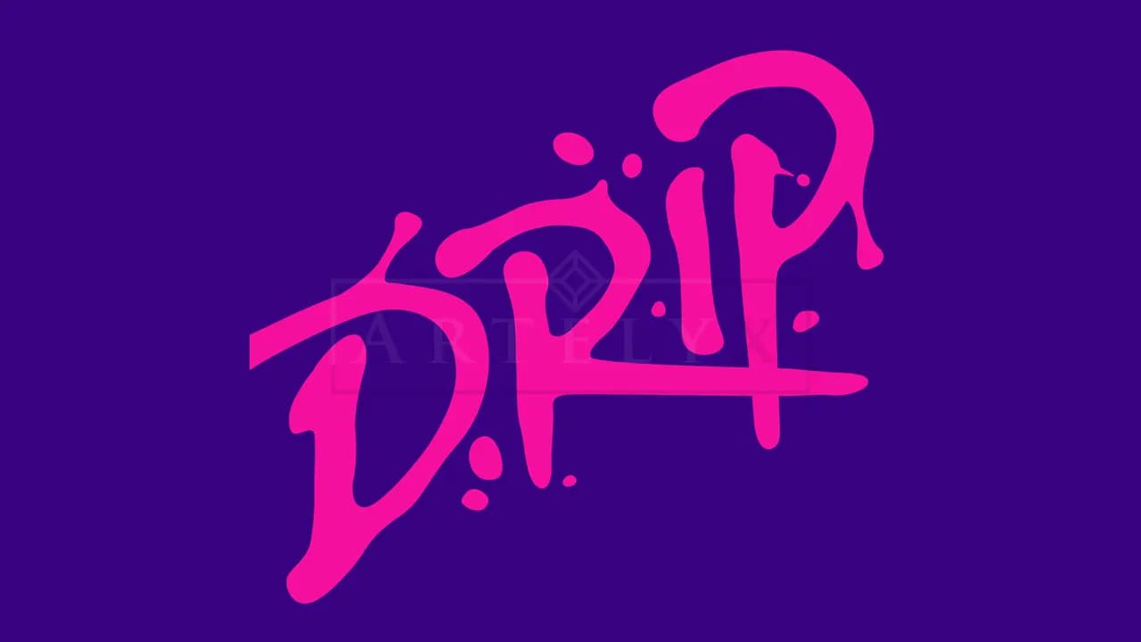 Drip Graffiti Logo metal wall art by Artelyx Studios