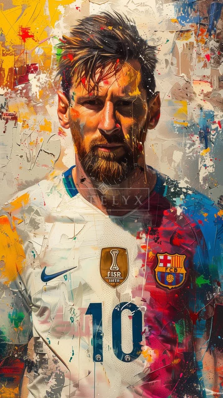Painted Football Icon in Club Colors metal wall art by Artelyx Studios