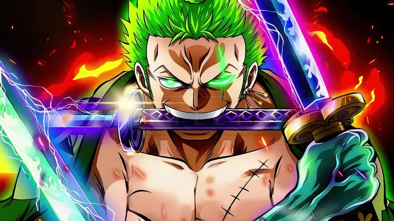 Roronoa Zoro Three Sword Style metal wall art by Artelyx Studios