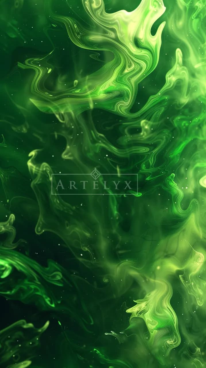 Emerald Nebula Flow metal wall art by Artelyx Studios