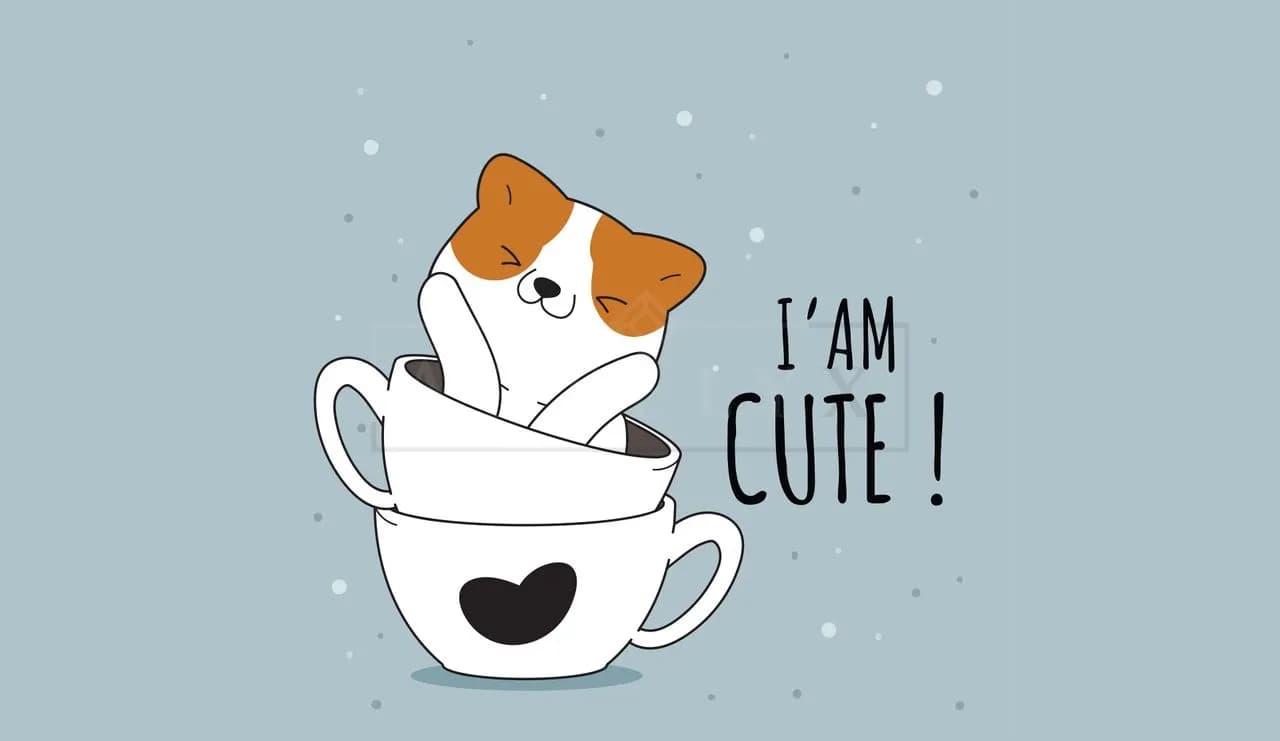 I Am Cute Puppy in a Teacup metal wall art by Artelyx Studios