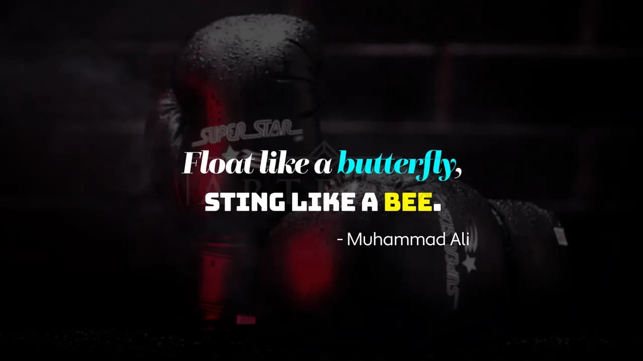 Float Like a Butterfly Boxing Quote metal wall art by Artelyx Studios