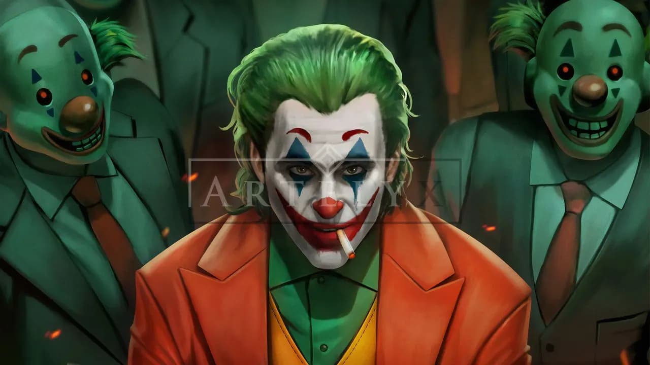 Smile in the House of Clowns metal wall art by Artelyx Studios